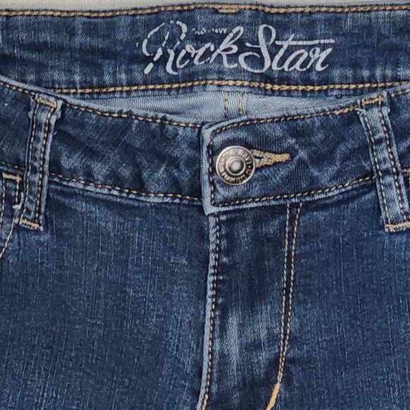 Old Navy Rock Star Dark Wash Cotton Poly Span Mid Rise Stretch Skinny Jean 8 Reg - Picture 6 of 16